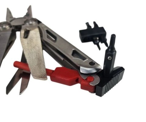 Multitool AZYMUT Giewon FS - Fire Starter - 19 narzędzi - krzesiwo + gwizdek + kabura do pasa (H2038A)