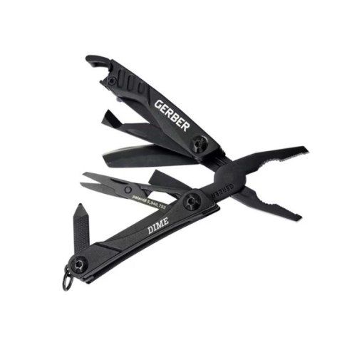 Mini multitool Gerber Dime czarny 12w1, brelok kieszonkowy EDC scyzoryk ze stali nierdzewnej