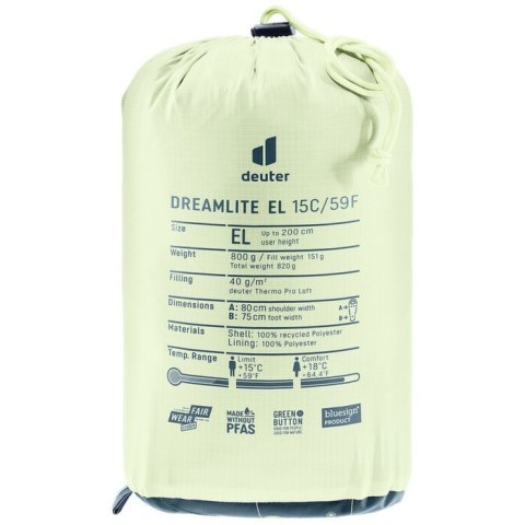 Śpiwór Deuter Dreamlite 15C/59F, nautic/breeze