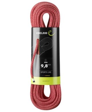 Edelrid 710790802000 lina do wspinaczki Czerwony 80000 mm 9,8 mm Poliamidowy 1 szt.