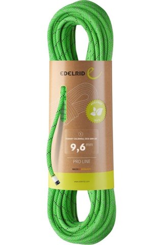Lina wspinaczkowa EDELRID TOMMY CALDWELL ECO DRY DT 9,6mm 80m - NEON GREEN