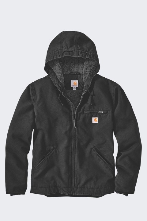 Kurtka męska zimowa Carhartt Washed Duck Sherpa Lined Czarna Rozmiar M