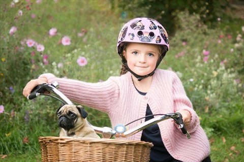 Kask dziecięcy Hornit Pug M 53-58 cm różowo-czarny