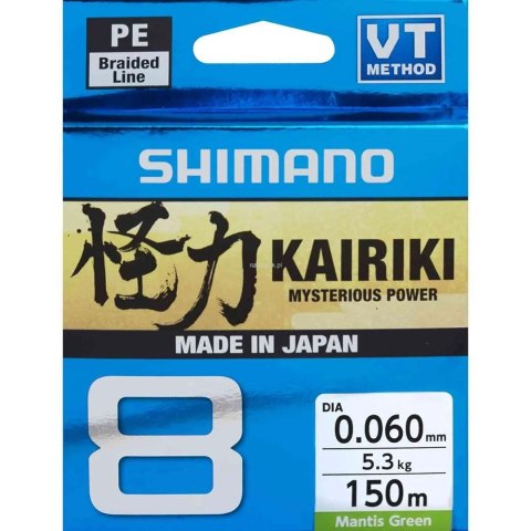 Plecionka spinningowa Shimano Kairiki 8 0,06 mm 150 m Zielona