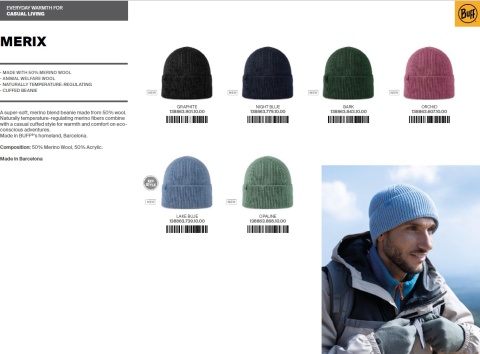 Czapka BUFF KNITTED BEANIE MERIX OPALINE