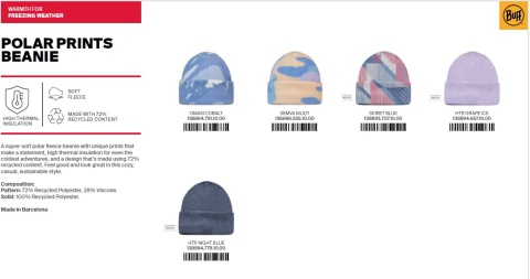 Czapka dziecięca BUFF POLAR PRINTS BEANIE OAMSI COBALT
