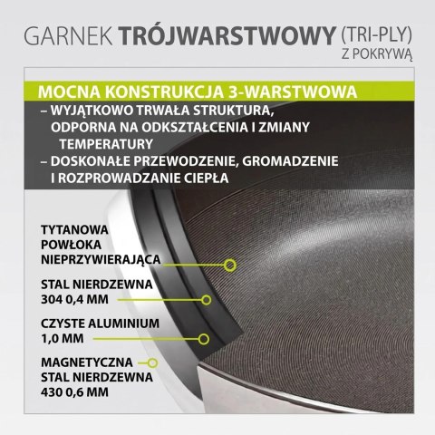 Garnek z pokrywką TITANCORE 26cm, 5,2L MR-3560-26 MAESTRO