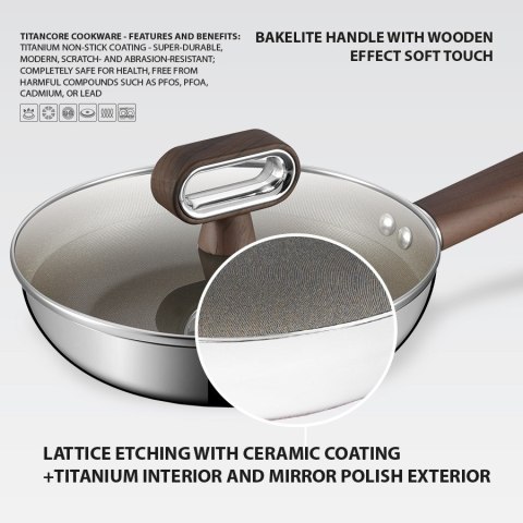 Patelnia z pokrywką TITANCORE 26cm MR-1260-26 MAESTRO
