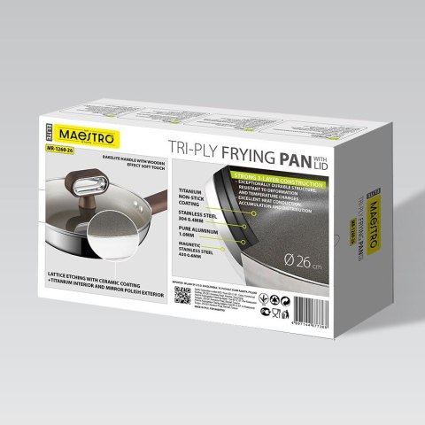 Patelnia z pokrywką TITANCORE 26cm MR-1260-26 MAESTRO