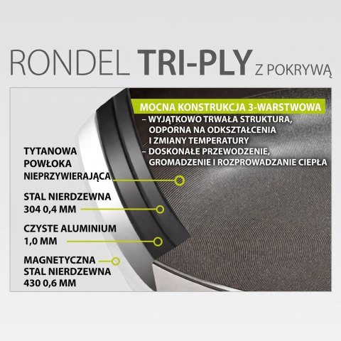 Rondel z pokrywką TITANCORE 18cm, 1,8L MR-1260-18S MAESTRO