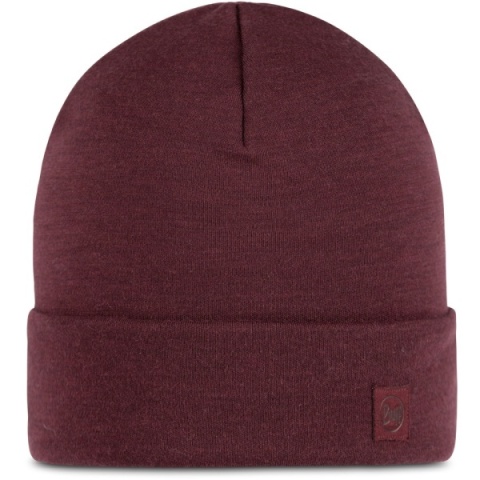 Zestaw dwukolorowy Czapka BUFF MERINO HEAVYWEIGHT BEANIE + Komin na szyję BUFF KNITTED w kolorach GARNET/NECKWARMER