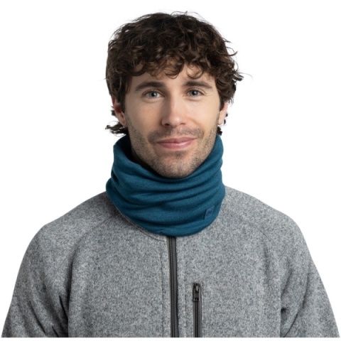 Zestaw jednokolorowy Opaska BUFF MERINO WIDE HEADBAND + Komin BUFF MERINO HEAVYWEIGHT OCEAN