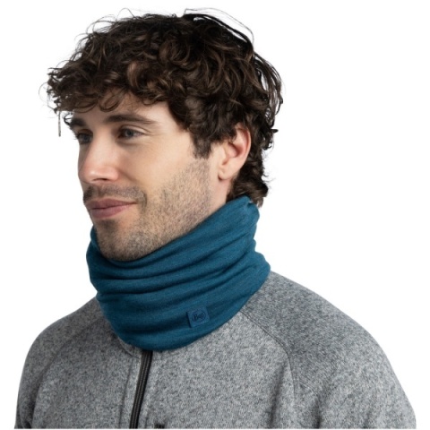 Zestaw jednokolorowy Opaska BUFF MERINO WIDE HEADBAND + Komin BUFF MERINO HEAVYWEIGHT OCEAN