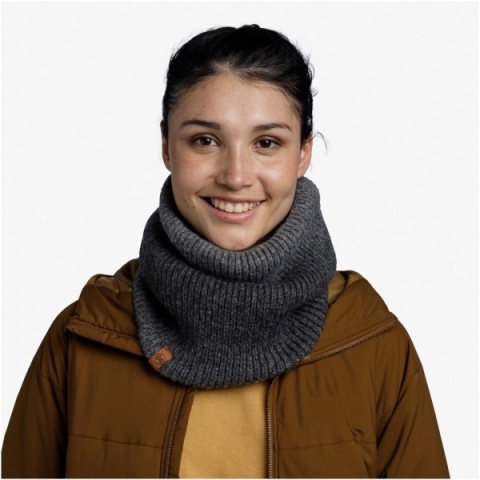 Zestaw dwukolorowy Czapka BUFF KNITTED BEANIE MERIX + Komin na szyję BUFF Knitted OPALINE/GRAPHITE