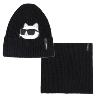 Czapka i szalik Karl Lagerfeld bawełniany dziecięcy