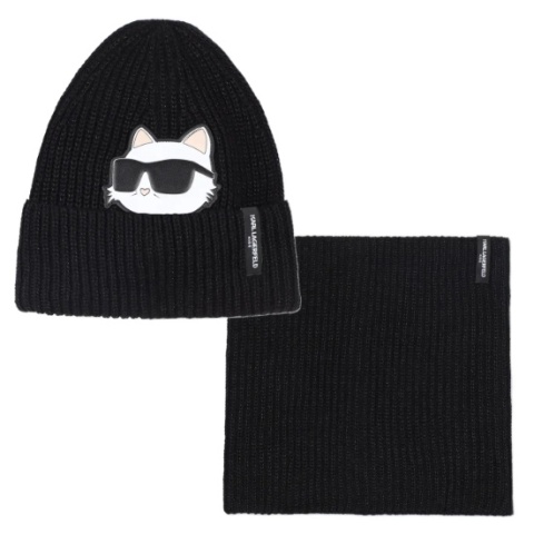 Czapka i szalik Karl Lagerfeld bawełniany dziecięcy